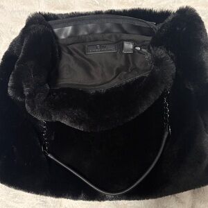 Chic Black Faux Fur Tote by EIN NY